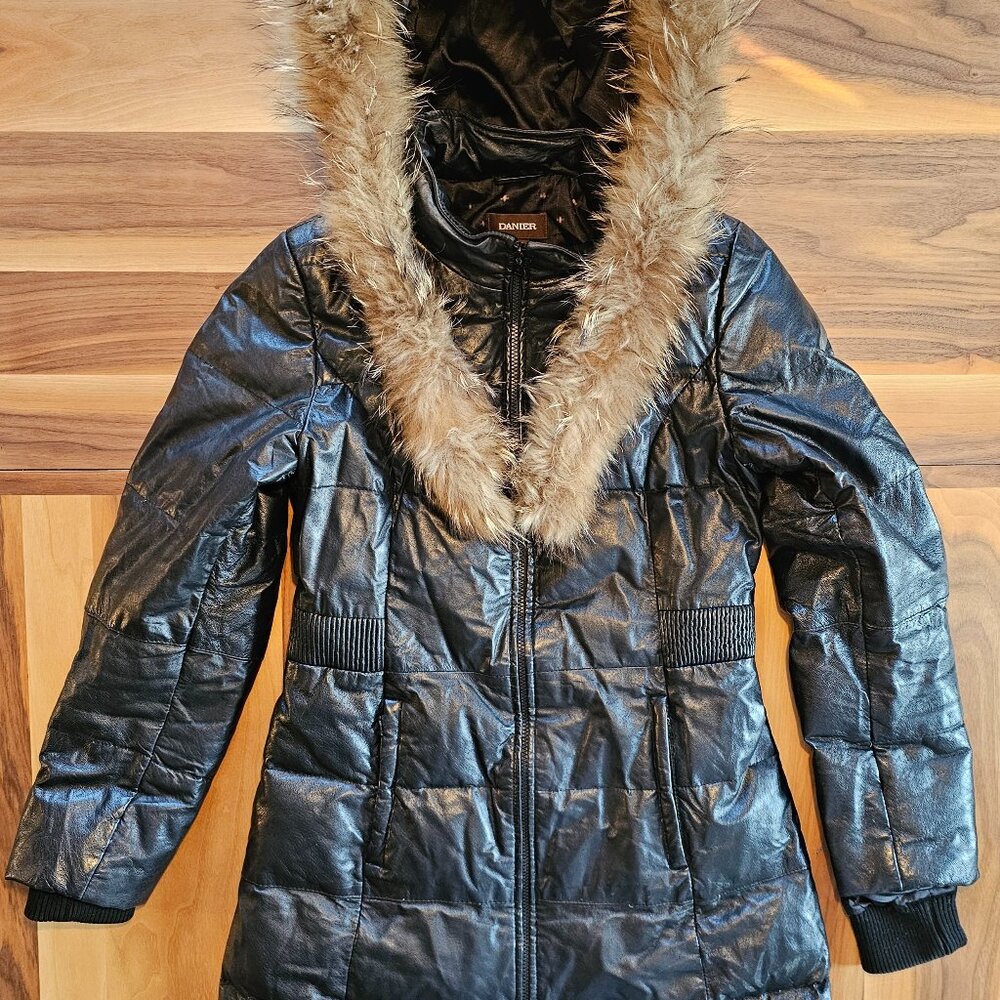Vintage Danier Leather Winter Coat with Fur